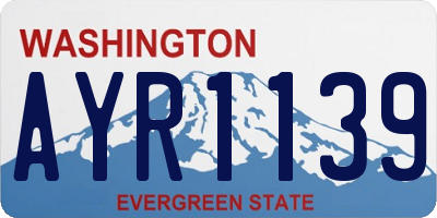 WA license plate AYR1139