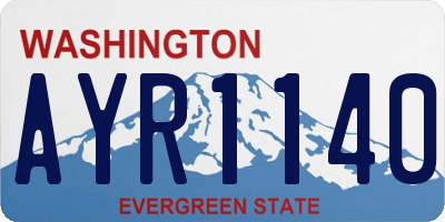 WA license plate AYR1140