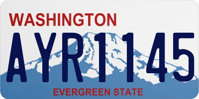 WA license plate AYR1145