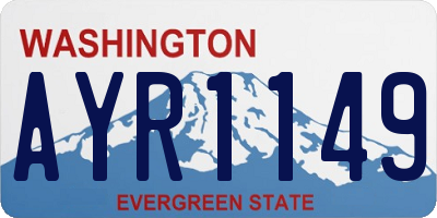 WA license plate AYR1149