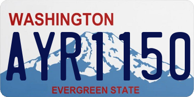 WA license plate AYR1150