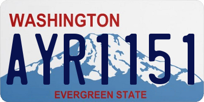 WA license plate AYR1151