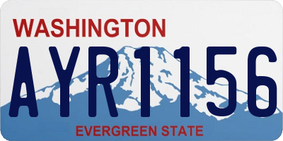 WA license plate AYR1156