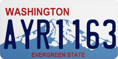 WA license plate AYR1163