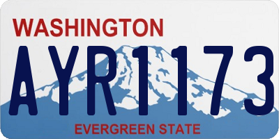 WA license plate AYR1173
