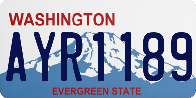 WA license plate AYR1189