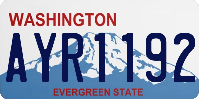 WA license plate AYR1192