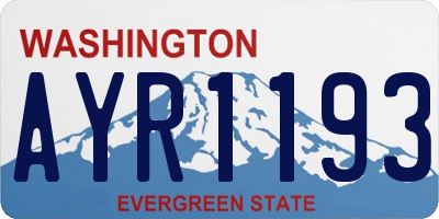 WA license plate AYR1193