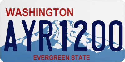 WA license plate AYR1200