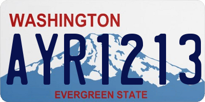 WA license plate AYR1213