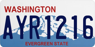 WA license plate AYR1216