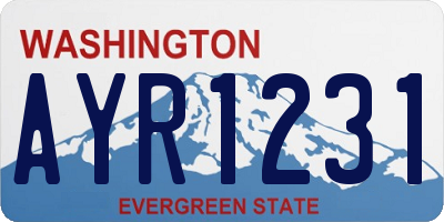 WA license plate AYR1231