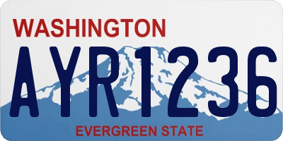 WA license plate AYR1236