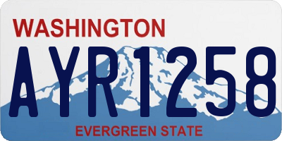 WA license plate AYR1258