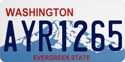 WA license plate AYR1265