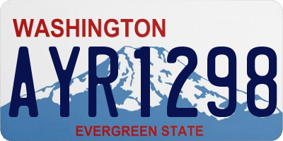 WA license plate AYR1298