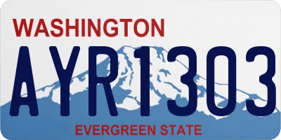 WA license plate AYR1303