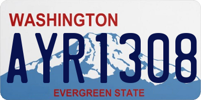 WA license plate AYR1308