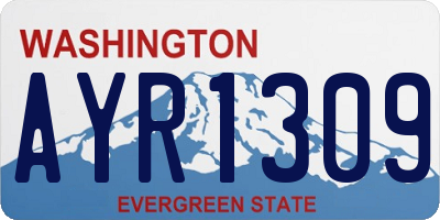 WA license plate AYR1309