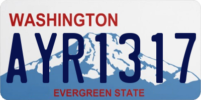 WA license plate AYR1317
