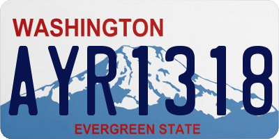WA license plate AYR1318