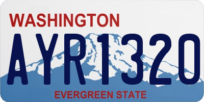 WA license plate AYR1320
