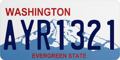 WA license plate AYR1321