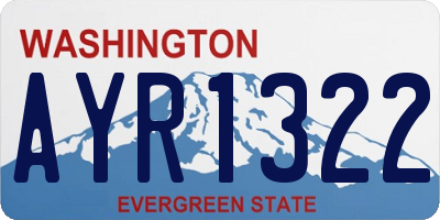 WA license plate AYR1322