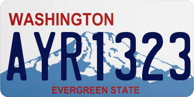 WA license plate AYR1323