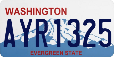 WA license plate AYR1325