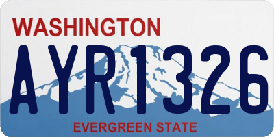 WA license plate AYR1326
