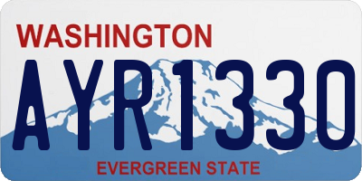 WA license plate AYR1330