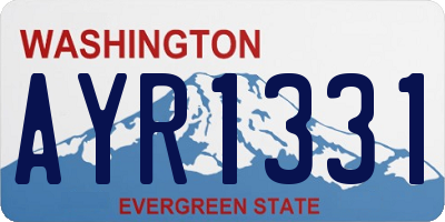 WA license plate AYR1331