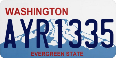 WA license plate AYR1335