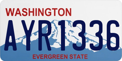 WA license plate AYR1336