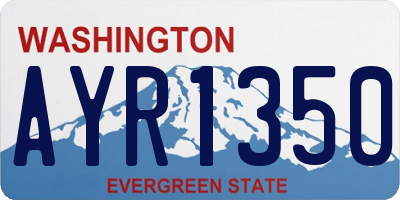 WA license plate AYR1350