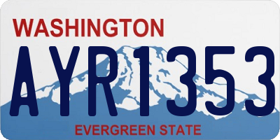 WA license plate AYR1353