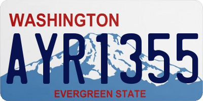 WA license plate AYR1355