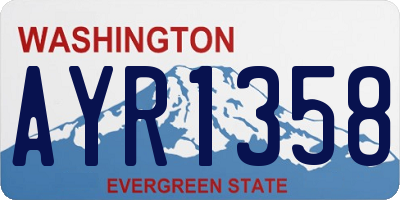 WA license plate AYR1358