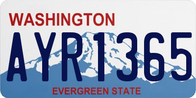 WA license plate AYR1365