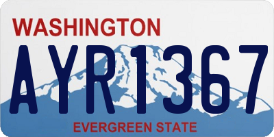WA license plate AYR1367