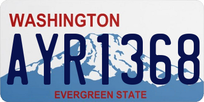 WA license plate AYR1368