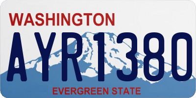 WA license plate AYR1380