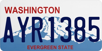 WA license plate AYR1385