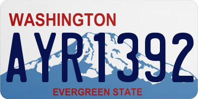 WA license plate AYR1392