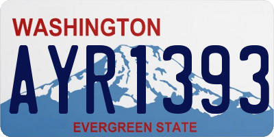 WA license plate AYR1393
