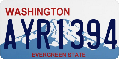 WA license plate AYR1394