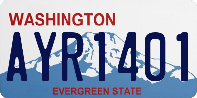 WA license plate AYR1401