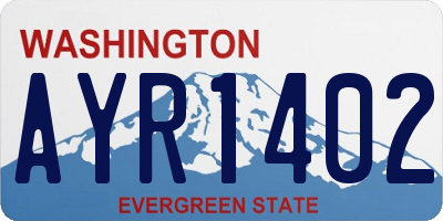 WA license plate AYR1402
