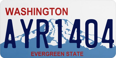 WA license plate AYR1404